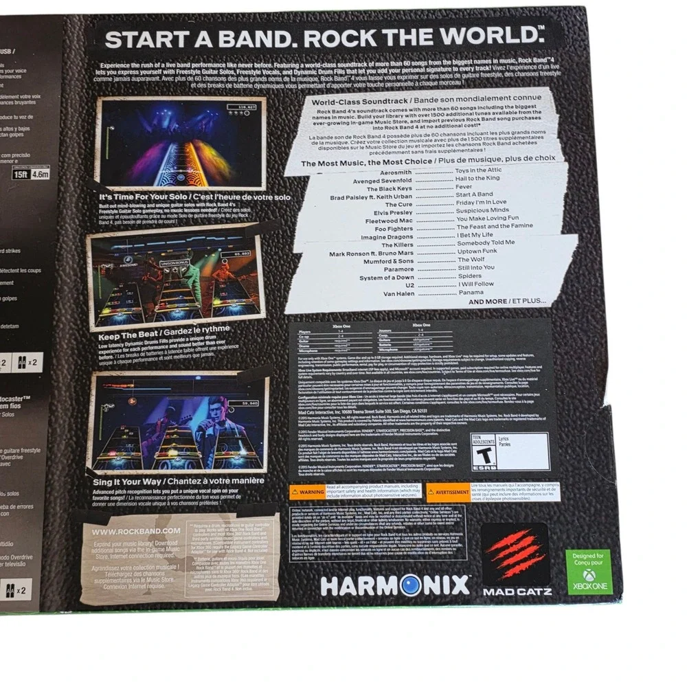 Rock‎ Band 4 Band in a Box Xbox One Game Software Guitar Drums Microphone Set